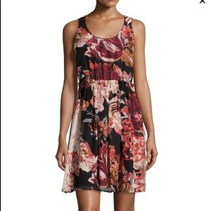 Elizabeth and James Sleeveless Floral Silk Dress